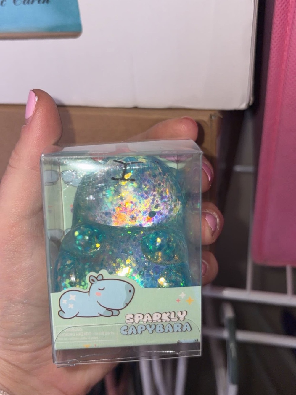 New in box: Sparkly Cappybara Glitter Figurine - Blue Iridescent